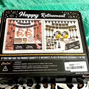 Happy Retirement Party Decorations supplies - (80pack) black gold party